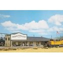 North American-Style Wood Train Station -- Laser-Cut Wood Kit - 13-11/16 x 6-1/16 x 3-9/16′ 3, HO, Busch Gmbh & Co Kg 9721