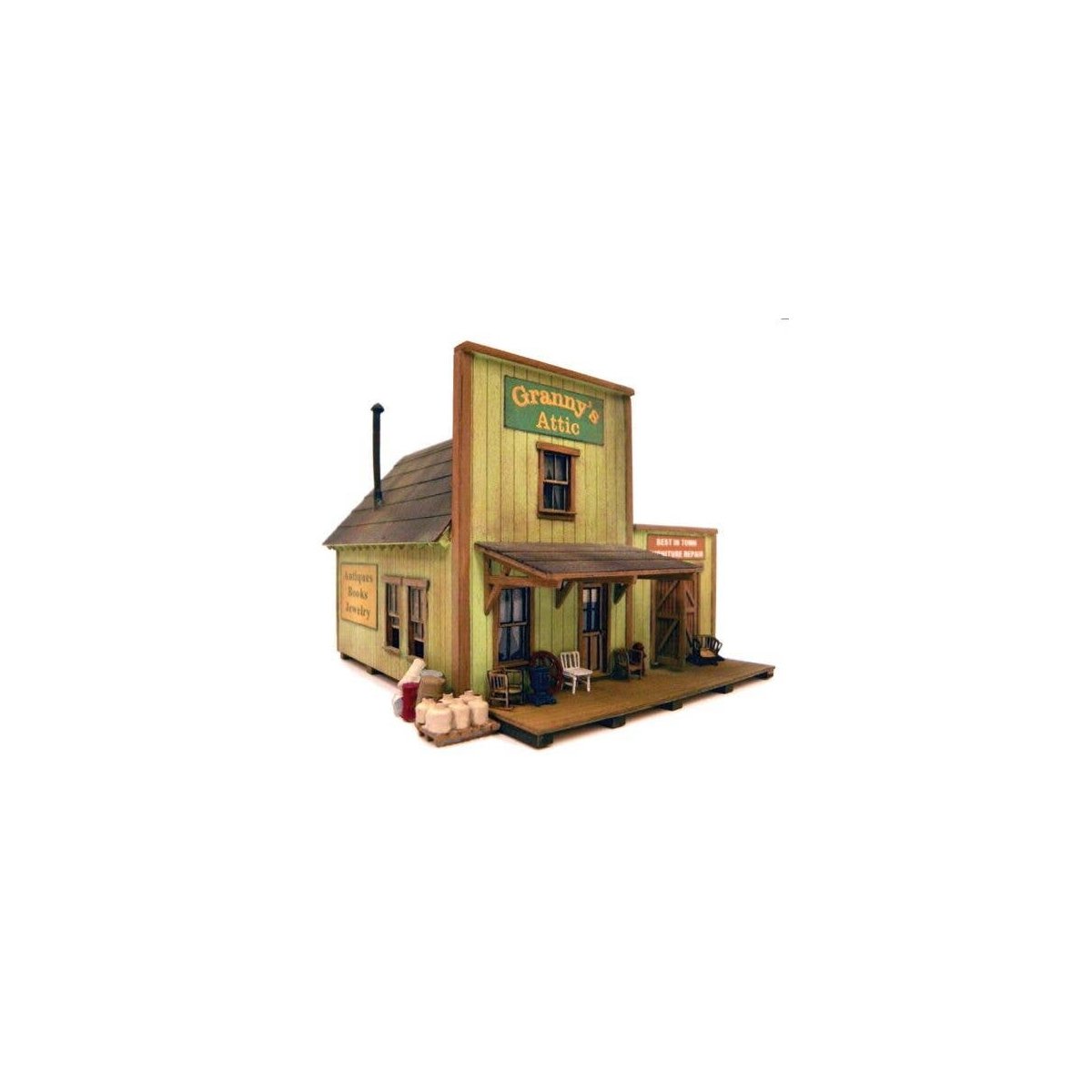 Granny′s Attic -- Laser-Cut Wood Kit - 27 x 31 Scale Feet, O, B.T.S. 17309
