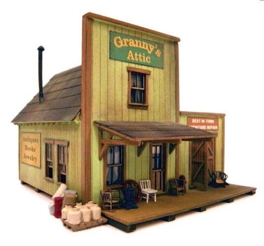 Granny′s Attic -- Laser-Cut Wood Kit - 27 x 31 Scale Feet, O, B.T.S. 17309