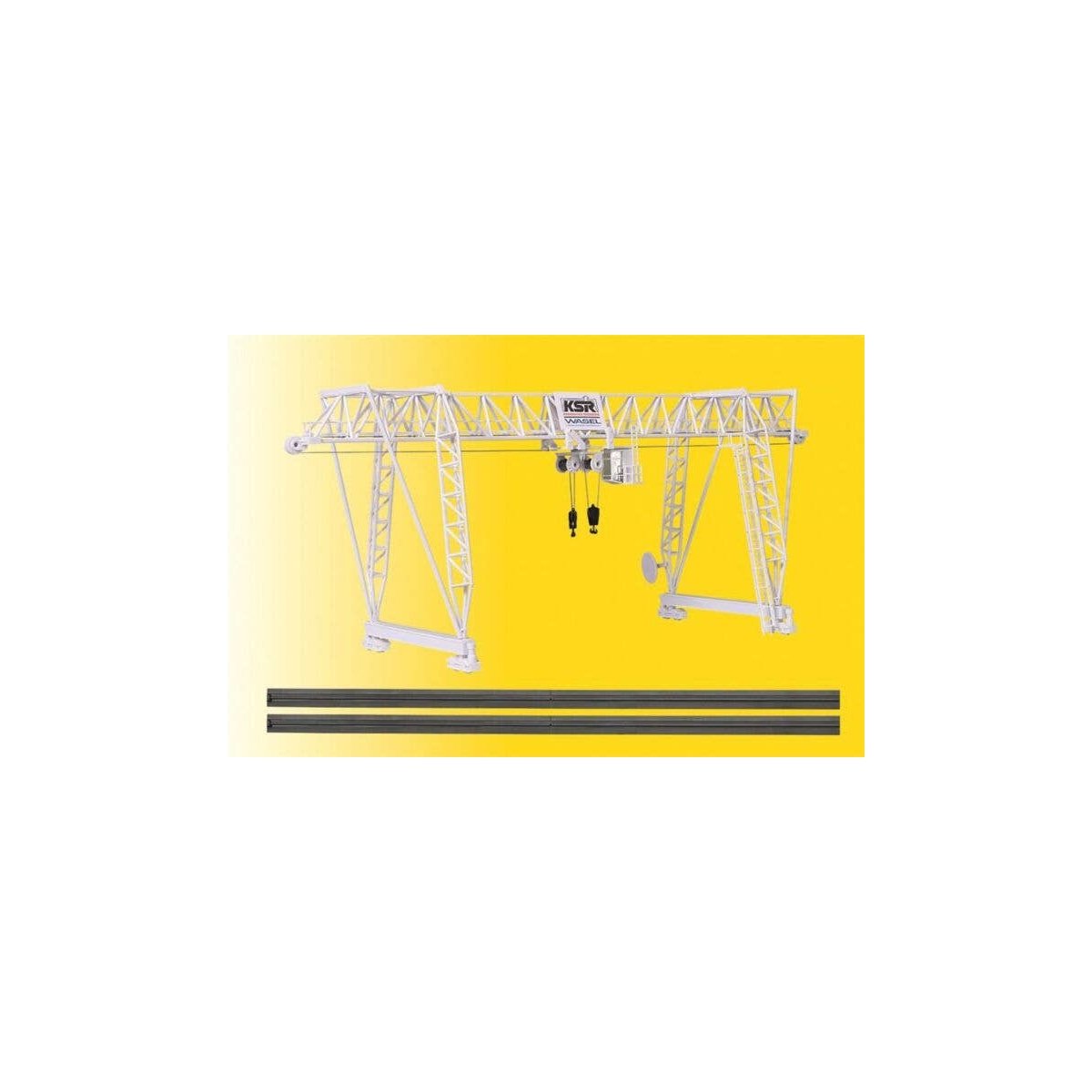 Wasel Gantry Crane -- Kit - 17-5/16 x 6-11/16 x 7-1/16′ 44 x 17 x 18cm, HO, Kibri 38531