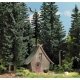Witch`s Cottage with Flying Witch -- Laser-Cut Wood Kit - 2-1/2 x 2 x 2-11/16` 6.4 x 5.2 x 6., HO, Busch Gmbh & Co Kg 1679