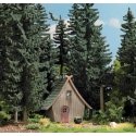 Witch`s Cottage with Flying Witch -- Laser-Cut Wood Kit - 2-1/2 x 2 x 2-11/16` 6.4 x 5.2 x 6., HO, Busch Gmbh & Co Kg 1679