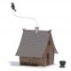 Witch`s Cottage with Flying Witch -- Laser-Cut Wood Kit - 2-1/2 x 2 x 2-11/16` 6.4 x 5.2 x 6., HO, Busch Gmbh & Co Kg 1679