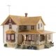 Built-&-Ready(R) Landmark Structures(R) - Assembled -- Corner Porch House - 5-5/8 x 4-5/8′ 14.3, HO, Woodland Scenics 5046