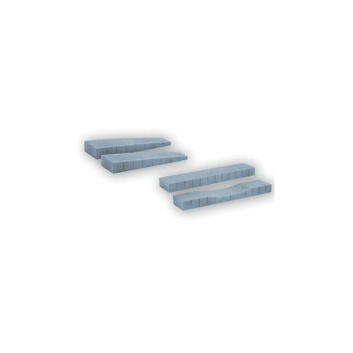 Hard-Foam Train Station Platform 4-Piece Set -- Fits Marklin C-Track - 2 Curved-End, 1 Straight a, HO, Noch Gmbh & Co 66020