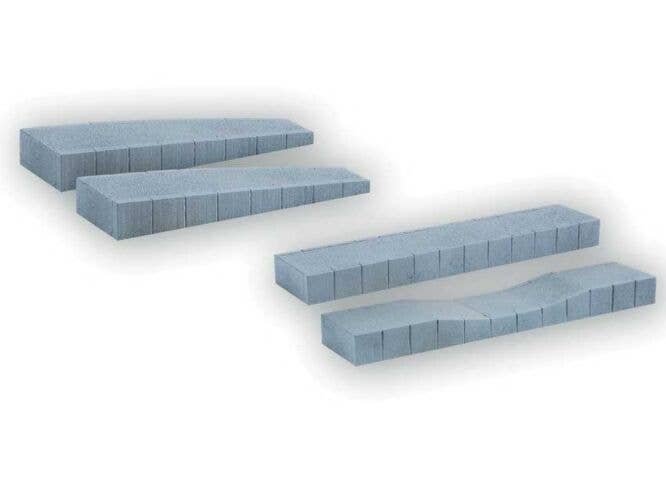 Hard-Foam Train Station Platform 4-Piece Set -- Fits Marklin C-Track - 2 Curved-End, 1 Straight a, HO, Noch Gmbh & Co 66020