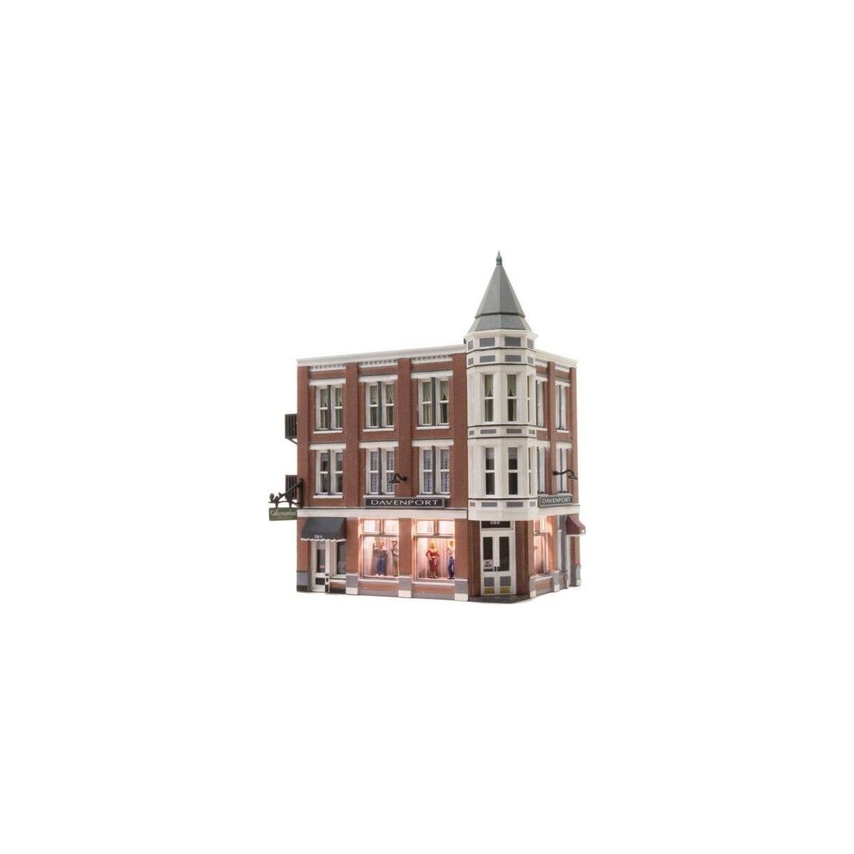 Built-&-Ready(R) Landmark Structures(R) - Lighted - Assembled -- Davenport Department Store - 5-, HO, Woodland Scenics 5039
