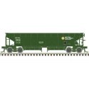 70-Ton Hart Ballast Car 3-Pack - Ready to Run - Master(R) -- British Columbia Railway 2507, 2510, 2520 (green, white), HO, Atlas