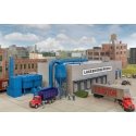 Modern Printing Plant - Cornerstone Modern Industrial Park -- Kit - 16-5/8 x 8-3/8 x 5-11/16, HO, Walthers Cornerstone 4079