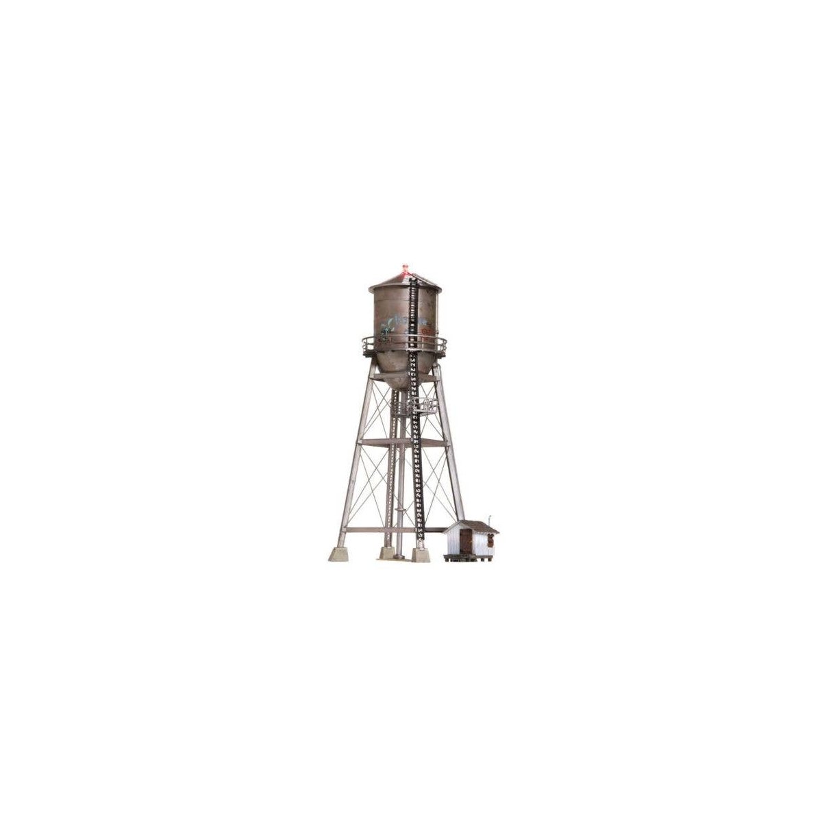 Rustic Water Tower - Built-&-Ready(R) Landmark Structure -- Assembled 2 1/8 x 2 17/32 x 5 1/2′ , N, Woodland Scenics 4954
