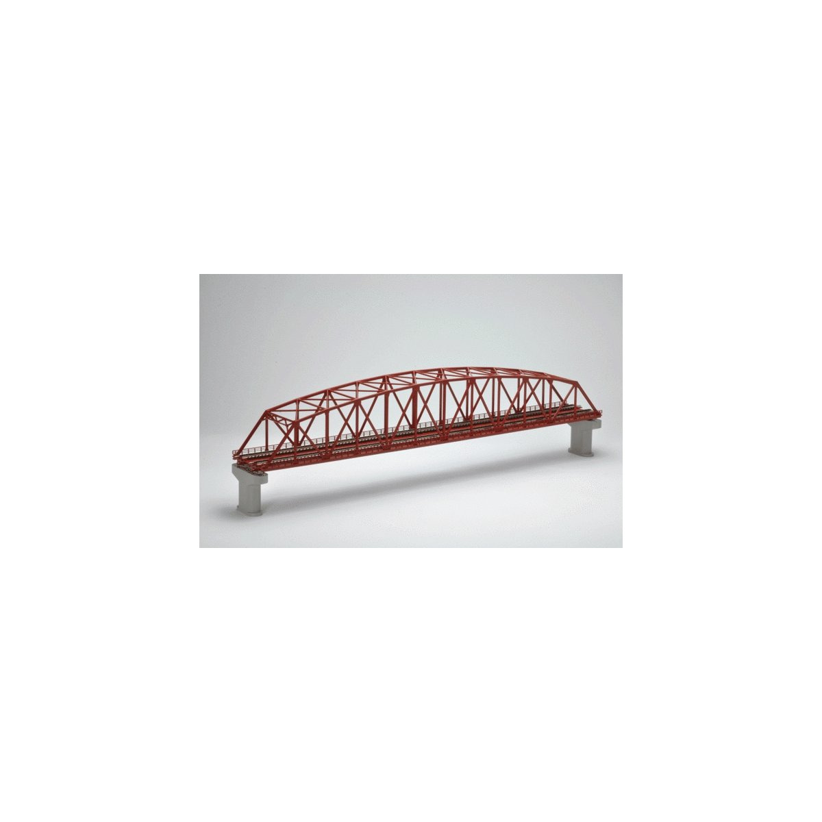 Curved Chord Through Truss Bridge w/2 Piers - Fine Track -- Assembled - Double-Track - 22′ 55.9cm , N, TomyTec Co LTD 3221