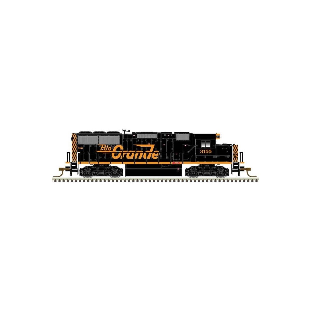 EMD GP60 - Standard DC - Master(TM) Silver -- Denver & Rio Grande Western 3156 (black, orange), N, Atlas Model Railroad Co. 4000