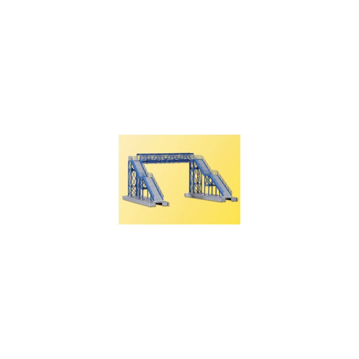 2-Track Steel Footbridge -- 9-3/16 x 8 x 4-13/16′ 23 x 20 x 12cm, HO, Kibri 39301