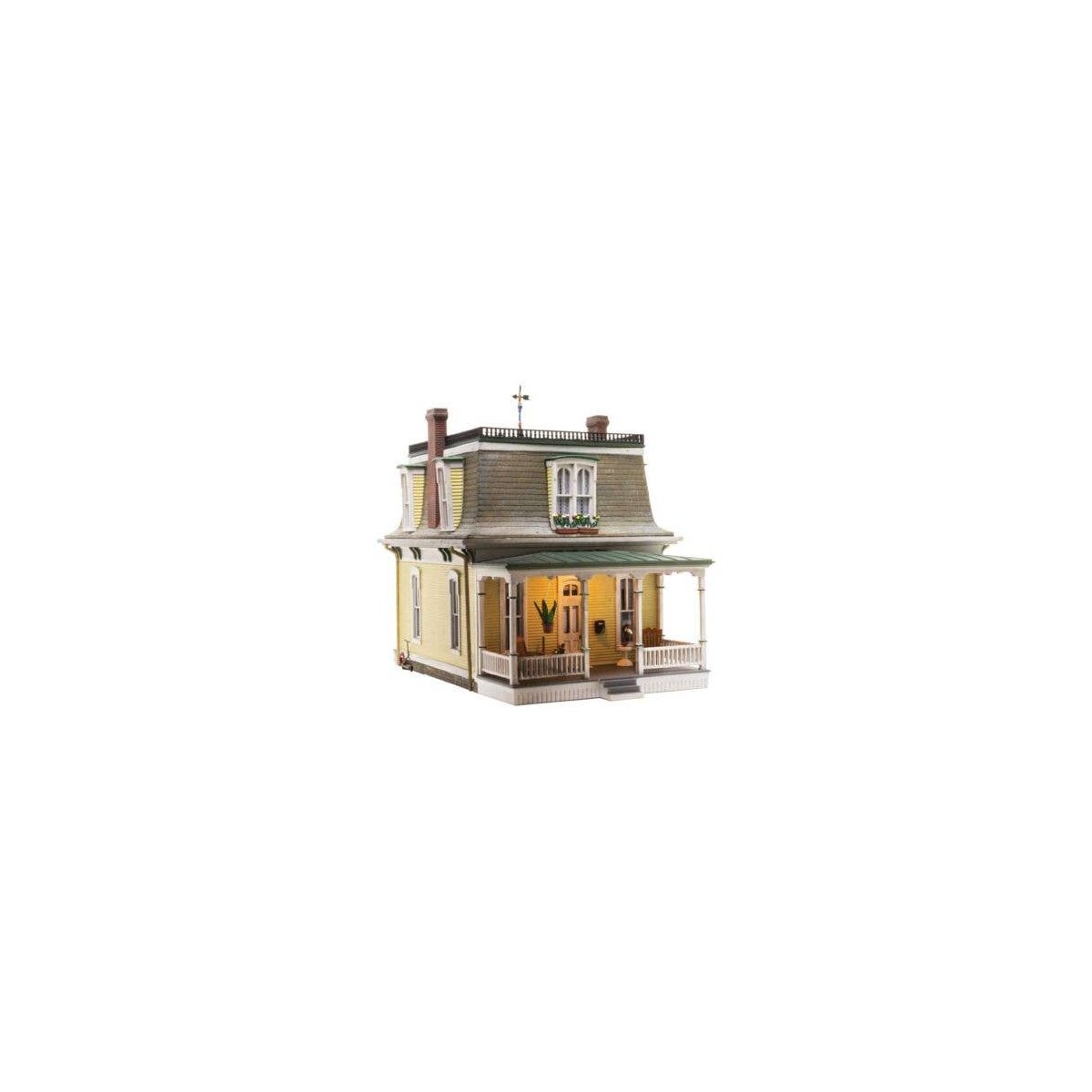 Built-&-Ready Landmark Structures(R) - Assembled -- Home Sweet Home - 2-5/16 x 3-15/16 x 2-3/4′ , N, Woodland Scenics 4939