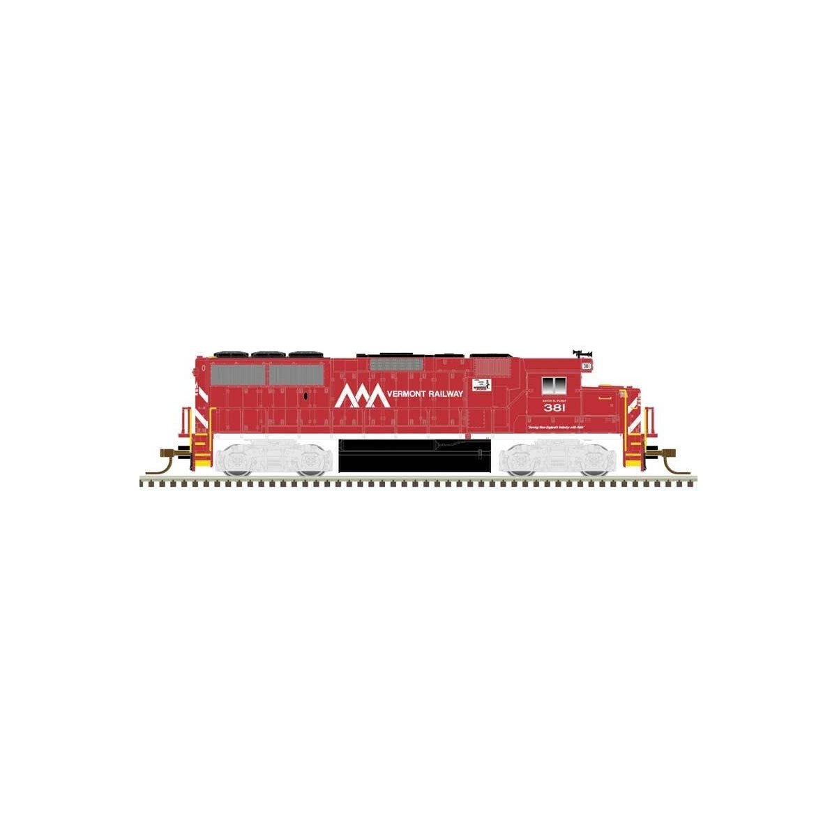 EMD GP60 - Standard DC - Master(TM) Silver -- Vermont Railway 381 (red, white), N, Atlas Model Railroad Co. 40004911