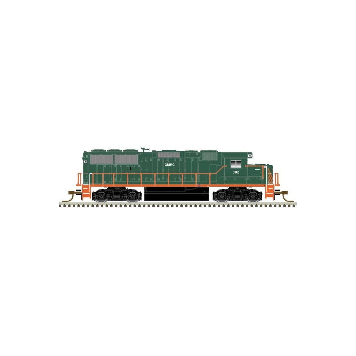 EMD GP60 - Standard DC - Master(TM) Silver -- Green Mountain Railroad 382 (green, orange), N, Atlas Model Railroad Co. 40004912