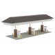 Modern Gas Station -- Kit - Main Building: 10-7/16 x 6-1/2 x 3-1/8′ 26.5 x 16.5 x 7.9cm, HO, Walthers Cornerstone 3537