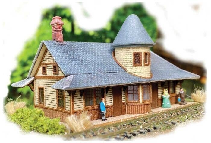Northampton Station -- Laser-Cut Wood Kit - 4-1/2 x 2-1/2 x 2-1/2′ 11.4 x 6.4 x 6.4cm, N, The N Scale Architect 10073