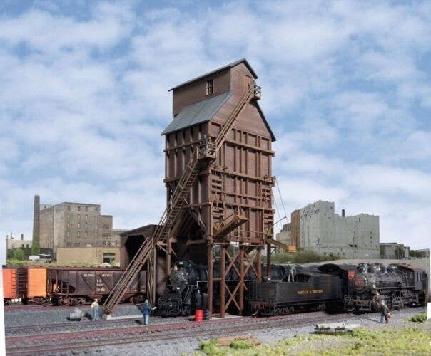 Wood Coaling Tower -- Kit - 7-1/2 x 6-1/2 x 10-5/8′ 19.1 x 16.5 x 27cm, HO, Walthers Cornerstone 2922