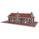 Brick Mission-Style Santa Fe Depot -- Kit - 11-5/16 x 6-7/16 x 3-3/4′ 28.7 x 16.3 x 9.5cm, HO, Walthers Cornerstone 4055