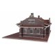 Brick Mission-Style Santa Fe Depot -- Kit - 11-5/16 x 6-7/16 x 3-3/4′ 28.7 x 16.3 x 9.5cm, HO, Walthers Cornerstone 4055
