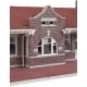 Brick Mission-Style Santa Fe Depot -- Kit - 11-5/16 x 6-7/16 x 3-3/4′ 28.7 x 16.3 x 9.5cm, HO, Walthers Cornerstone 4055