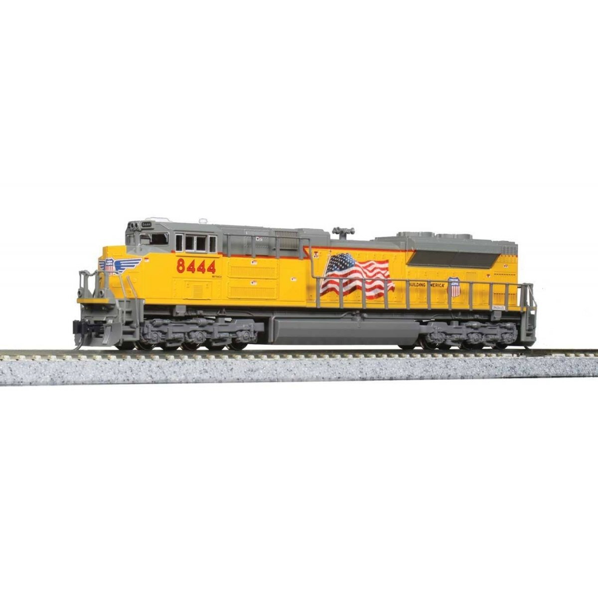 EMD SD70ACe - DCC -- Union Pacific 8497 (Armour Yellow, gray Building America Logo, US Flag), N, Kato USA Inc 1768438DCC