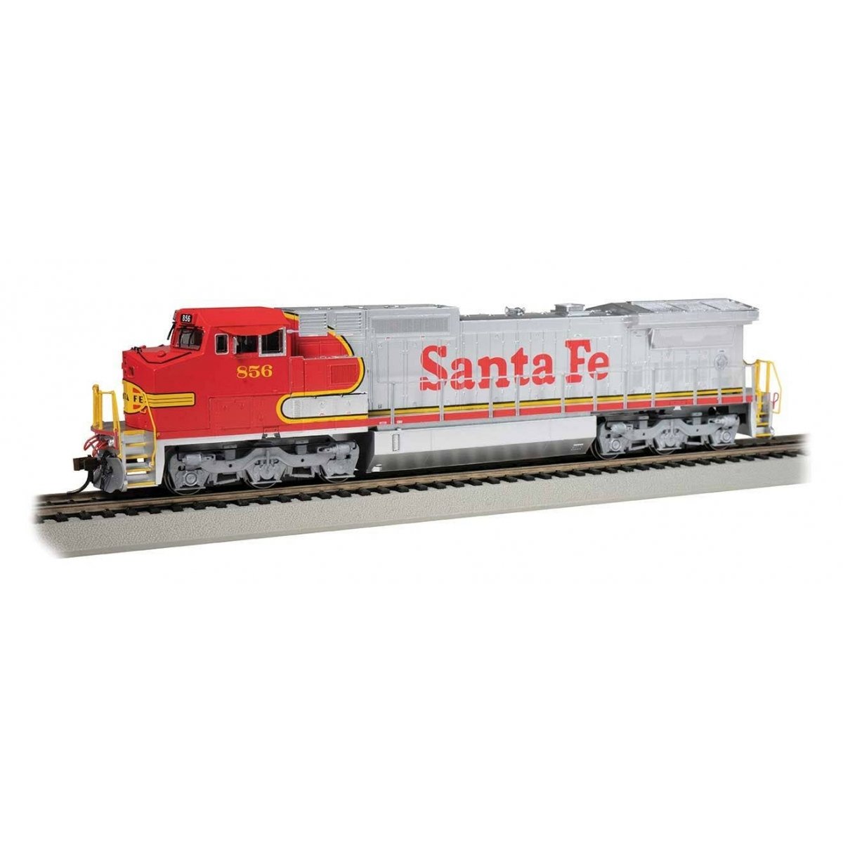 GE Dash 8-40CW - Sound and DCC -- Santa Fe 856 (Warbonnet, silver, red), HO, Bachmann Industries 68511