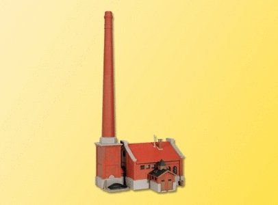 Boiler House w/Chimney -- 7-3/32 x 5-3/32 x 14-9/16′ 18 x 15 x 37cm, HO, Kibri 39821