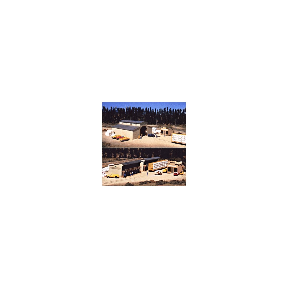 Walton and Sons Lumber Company -- Kit - Main Building: 9 x 9 x 4-1/2′ Office: 3 x 4-1/2 x 2-, HO, Walthers Cornerstone 3057