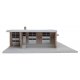Modern Brick Santa Fe Station -- Kit - 21-13/16 x 8-1/16 x 3′ 55.5 x 20.4 x 7.6cm, HO, Walthers Cornerstone 4064