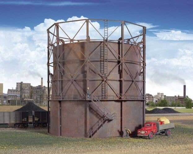 Gas Storage Tank -- Kit - 9-7/8` 24.6cm Diameter x 9-1/8` 22.8cm Tall, HO, Walthers Cornerstone 2907