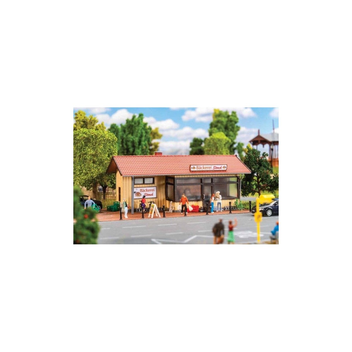 Bakery -- Kit - 5-15/16 x 2-15/16 x 2-3/4′ 15.1 x 7.5 x 7cm, HO, Faller Gmbh 191833
