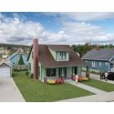 Craftsman Bungalow -- Kit - 7 x 4-7/16 x 3-7/8′ 17.7 x 4.4 x 9.8cm, HO, Walthers Cornerstone 3797