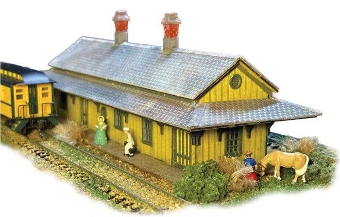 Gold City Depot -- Laser-Cut Wood Kit - 5-1/2 x 2-1/4 x 1-1/2′ 14 x 5.7 x 3.8cm, N, The N Scale Architect 10063