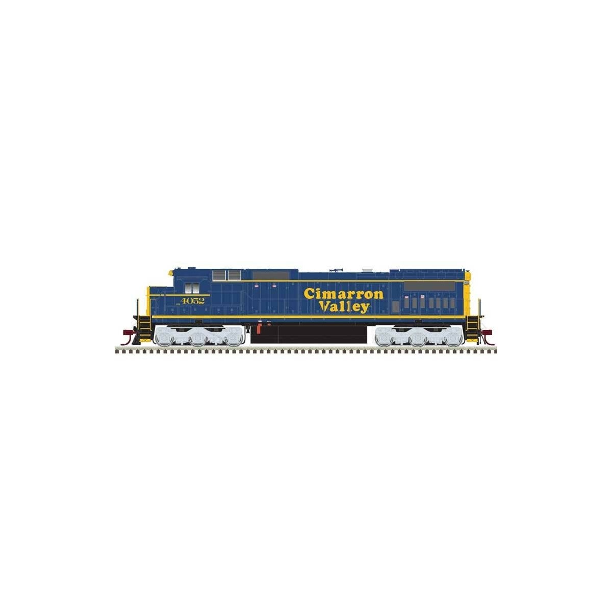 GE Dash 8-40C - Front Ditch Lights - LokSound & DCC - Master(R) -- Cimarron Valley 4052 (blue, yellow), N, Atlas Model Railroad 