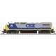 GE Dash 8-40C - Front Ditch Lights - LokSound & DCC - Master(R) -- CSX white Roof 7632 (gray, blue, yellow, white Roof), N, Atla