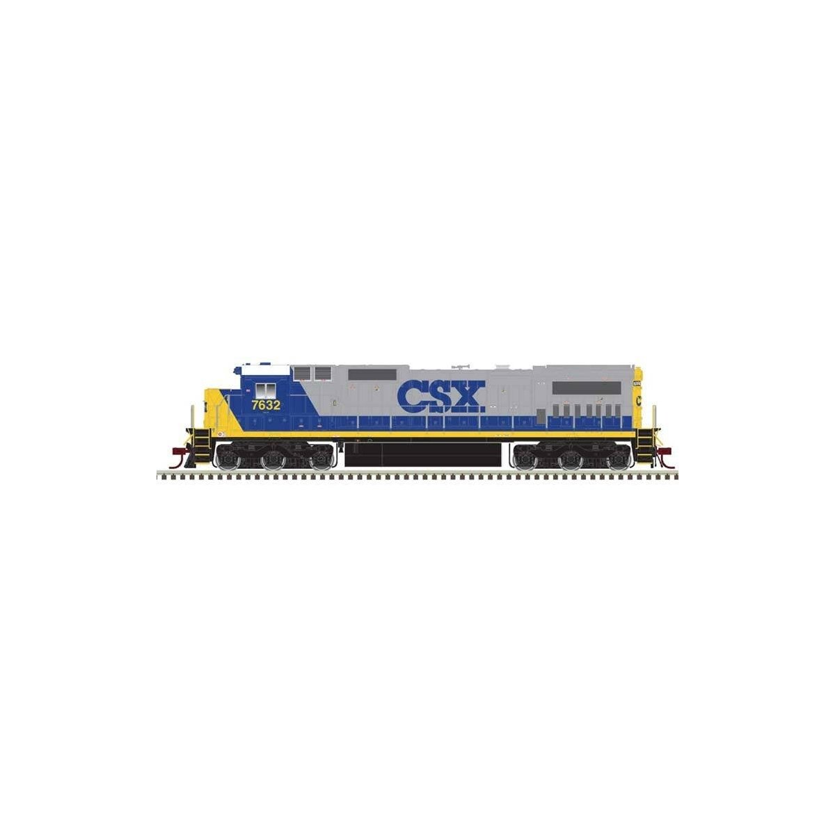 GE Dash 8-40C - Front Ditch Lights - LokSound & DCC - Master(R) -- CSX white Roof 7632 (gray, blue, yellow, white Roof), N, Atla