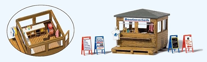Boat Rental Kiosk -- Kit, HO, Preiser Kg 17314