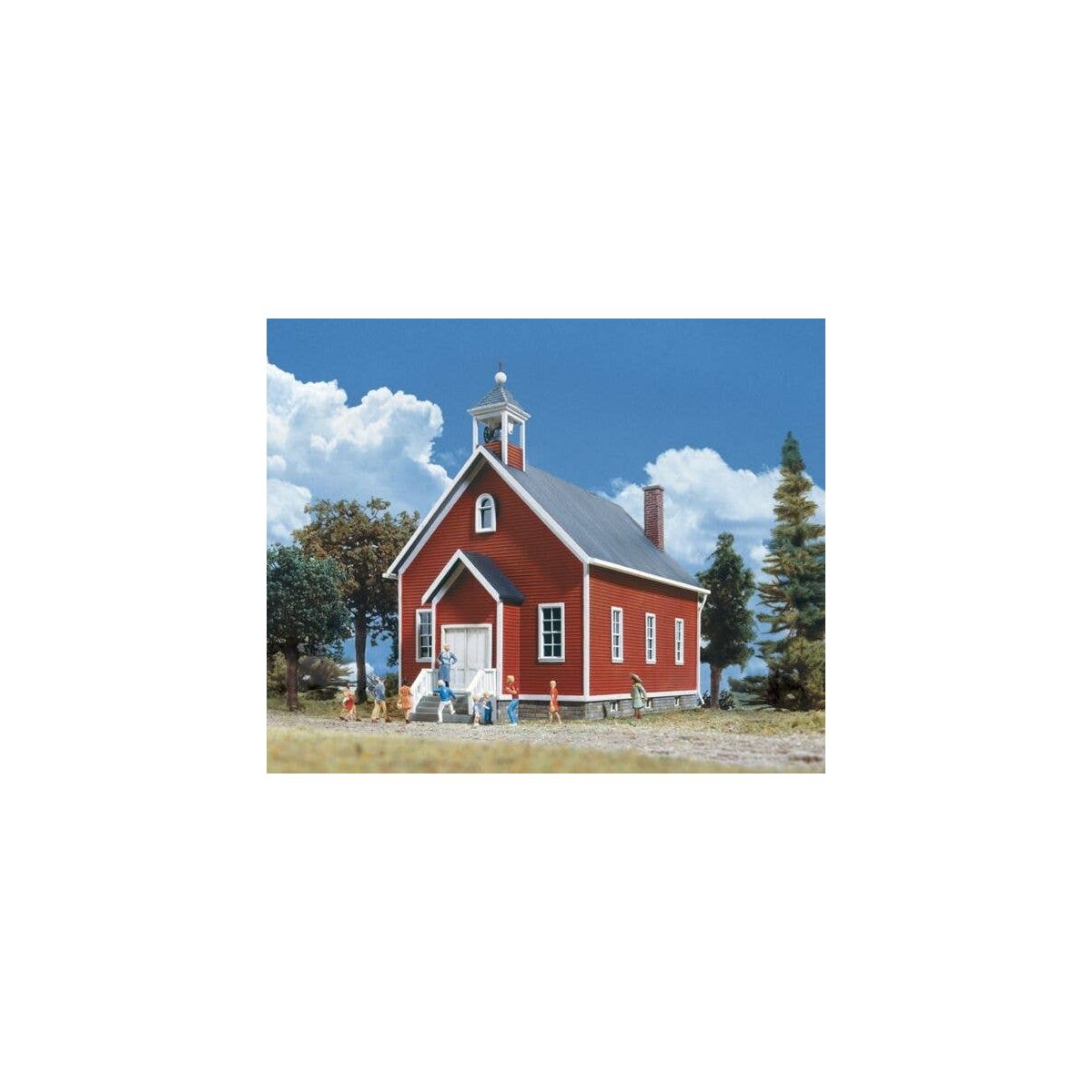 Cottage Grove School -- Kit - 7 x 3-1/2 x 5-1/2′ 17.5 x 8.7 x 14cm, HO, Walthers Cornerstone 3656