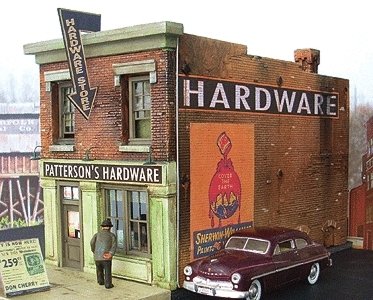 Patterson`s Hardware -- Kit - 5-1/2 x 3` 14 x 7.6cm, HO, Downtown Deco 1049