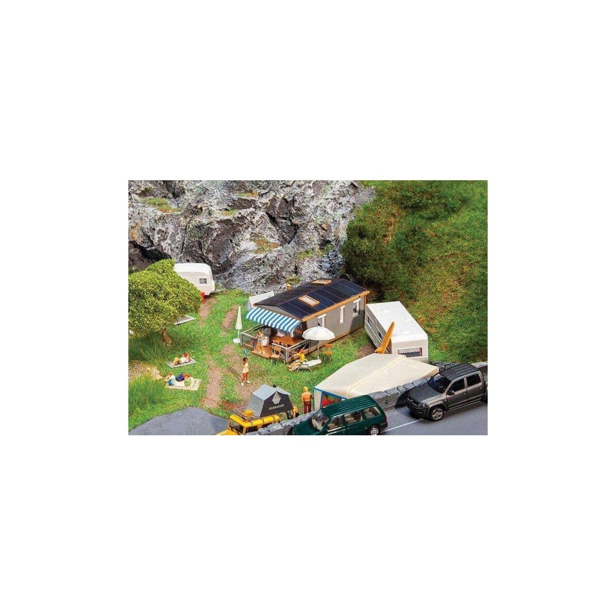 Mobile Home -- Kit - 4-5/16 x 2-1/8 x 1-1/2′ 11 x 5.4 x 3.9cm, HO, Faller Gmbh 130657