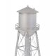 Vintage Water Tower -- Assembled - Silver - 2-3/8 x 2-3/8 x 7′ 6 x 6 x 17.7cm, N, Walthers Cornerstone 3833