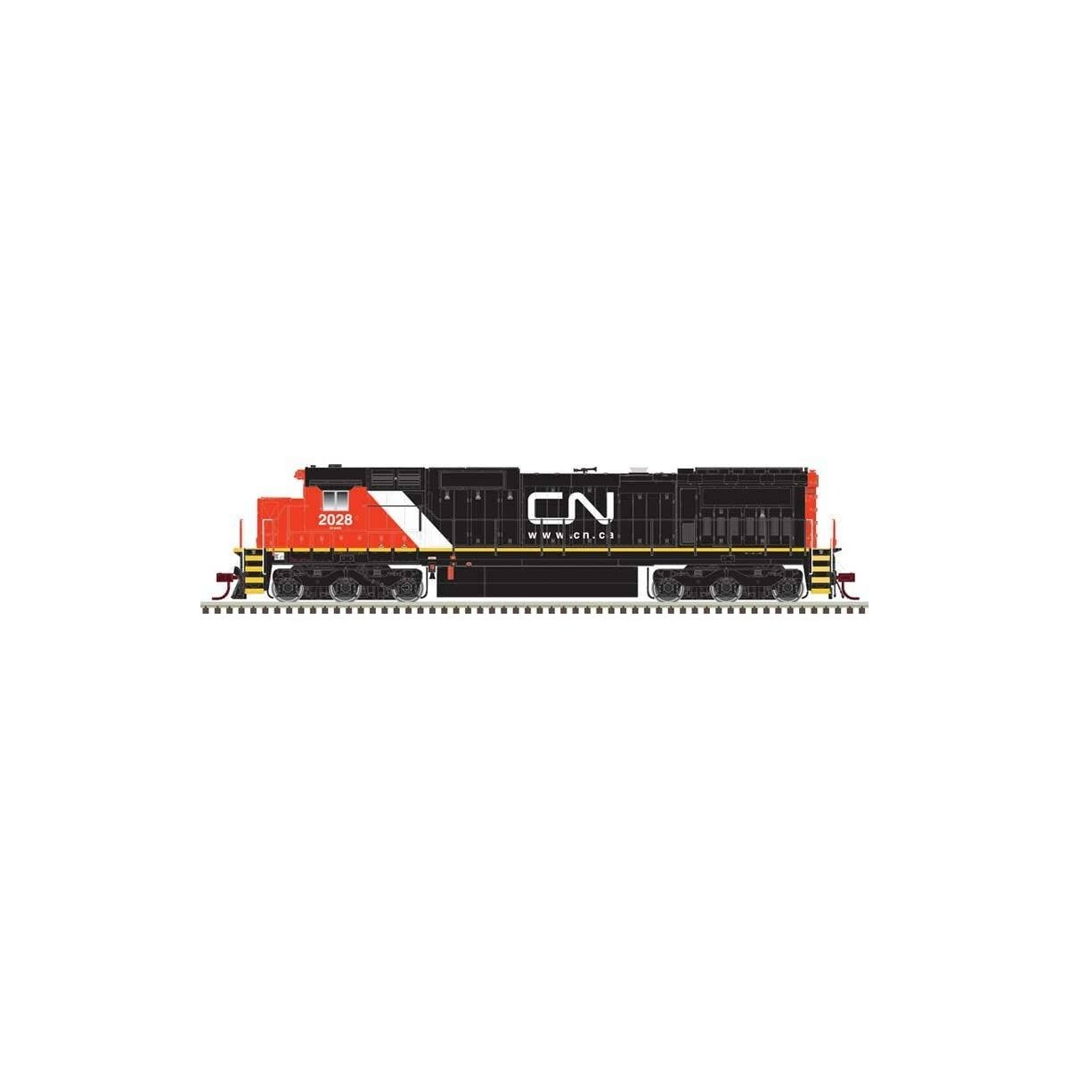 GE Dash 8-40C - Front & Rear Ditch Lights - LokSound & DCC - Master(R) -- Canadian National 2028 (red, black, white, Website Log
