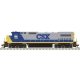 GE Dash 8-40C - Front Ditch Lights - LokSound & DCC - Master(R) -- CSX 7574 (YN2, gray, blue, yellow), N, Atlas Model Railroad C