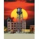 City Water Tower -- Assembled - Black - 2-3/8 x 2-3/8 x 7′ 6 x 6 x 17.8cm, N, Walthers Cornerstone 3832