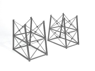 Tall Steel Viaduct Height Extension -- Two-Story for Two Towers, HO, Micro Engineering 75546