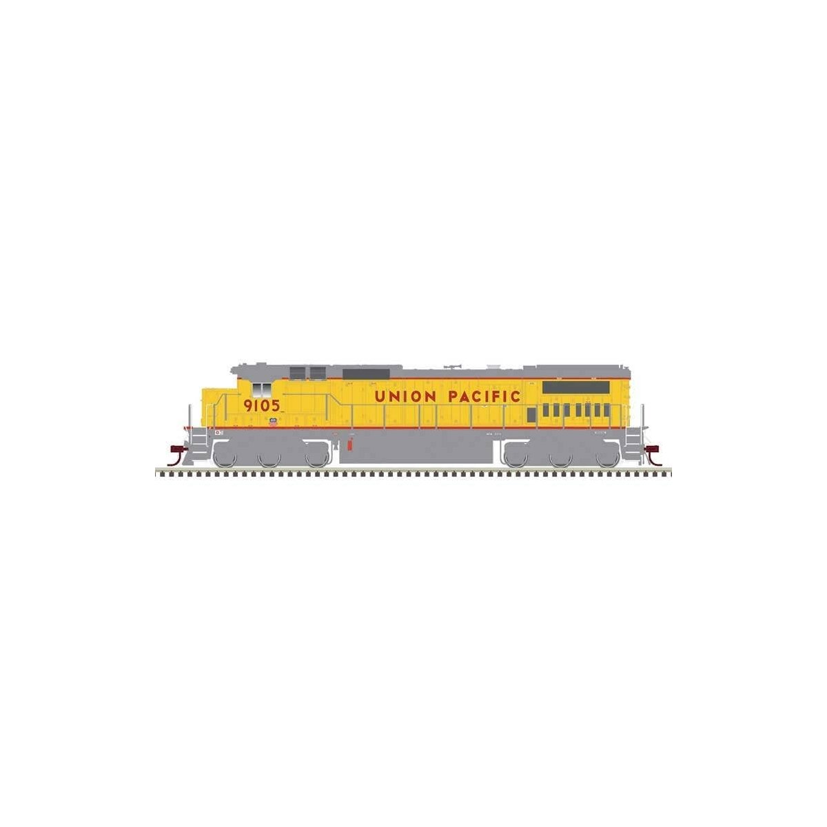 GE Dash 8-40C - Front Ditch Lights - LokSound & DCC - Master(R) -- Union Pacific 9129 (Armour Yellow, gray, red), N, Atlas Model
