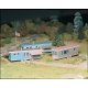 Plasticville U.S.A.(R) Classic Kits -- Trailer Park (Three Trailers & Flag Pole w/Flag), O, Bachmann Industries 45612