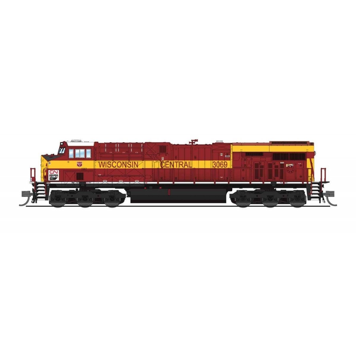 GE ES44AC - Sound & DCC - Paragon4(TM) -- Canadian National 3069 (Wisconsin Central Heritage, maroon, gold), N, Broadway Limited